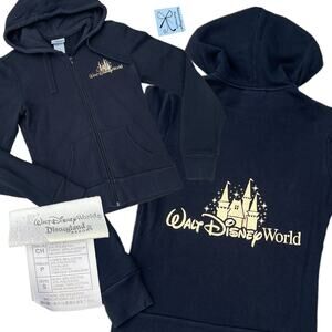 Walt Disney World Disneyland Resort Metallic Zip-up Hoodie Sweatshirt Sz S